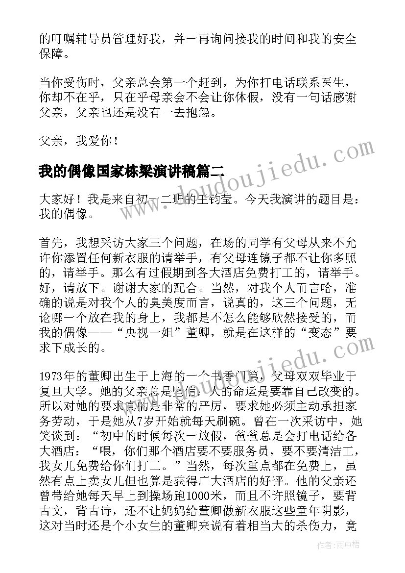 我的偶像国家栋梁演讲稿 我的偶像演讲稿(精选5篇)