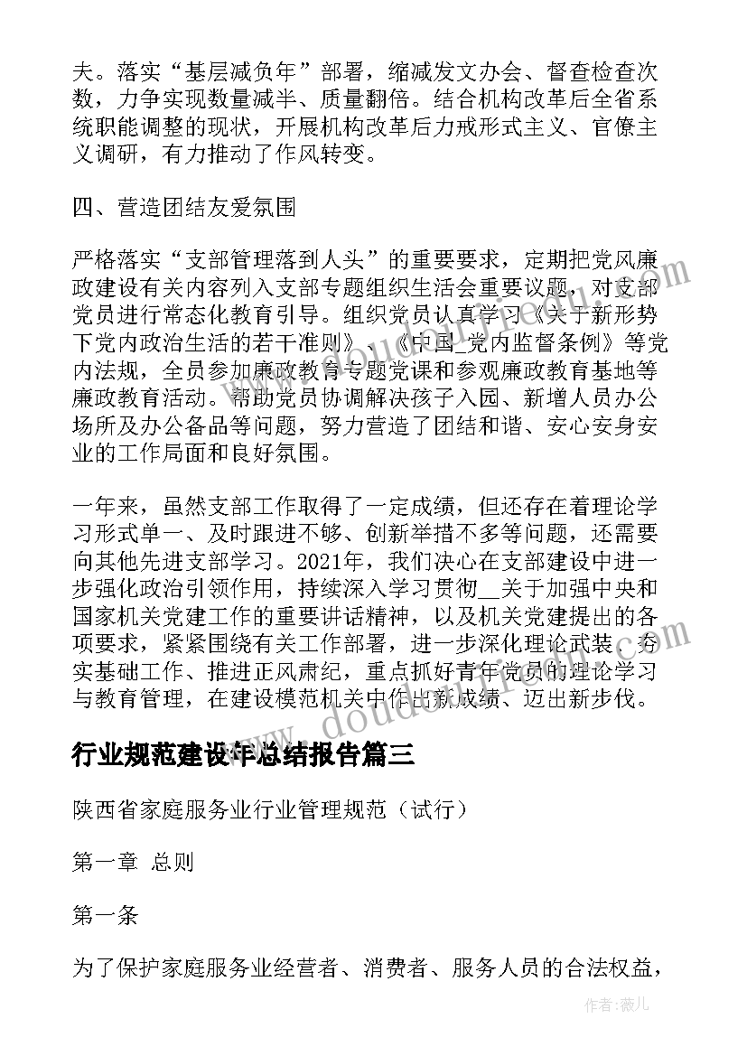 最新行业规范建设年总结报告(优秀6篇)