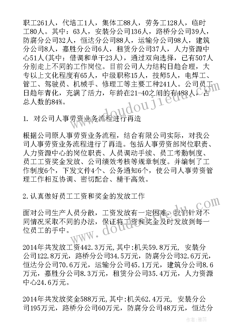 度劳资员个人工作总结(汇总6篇)