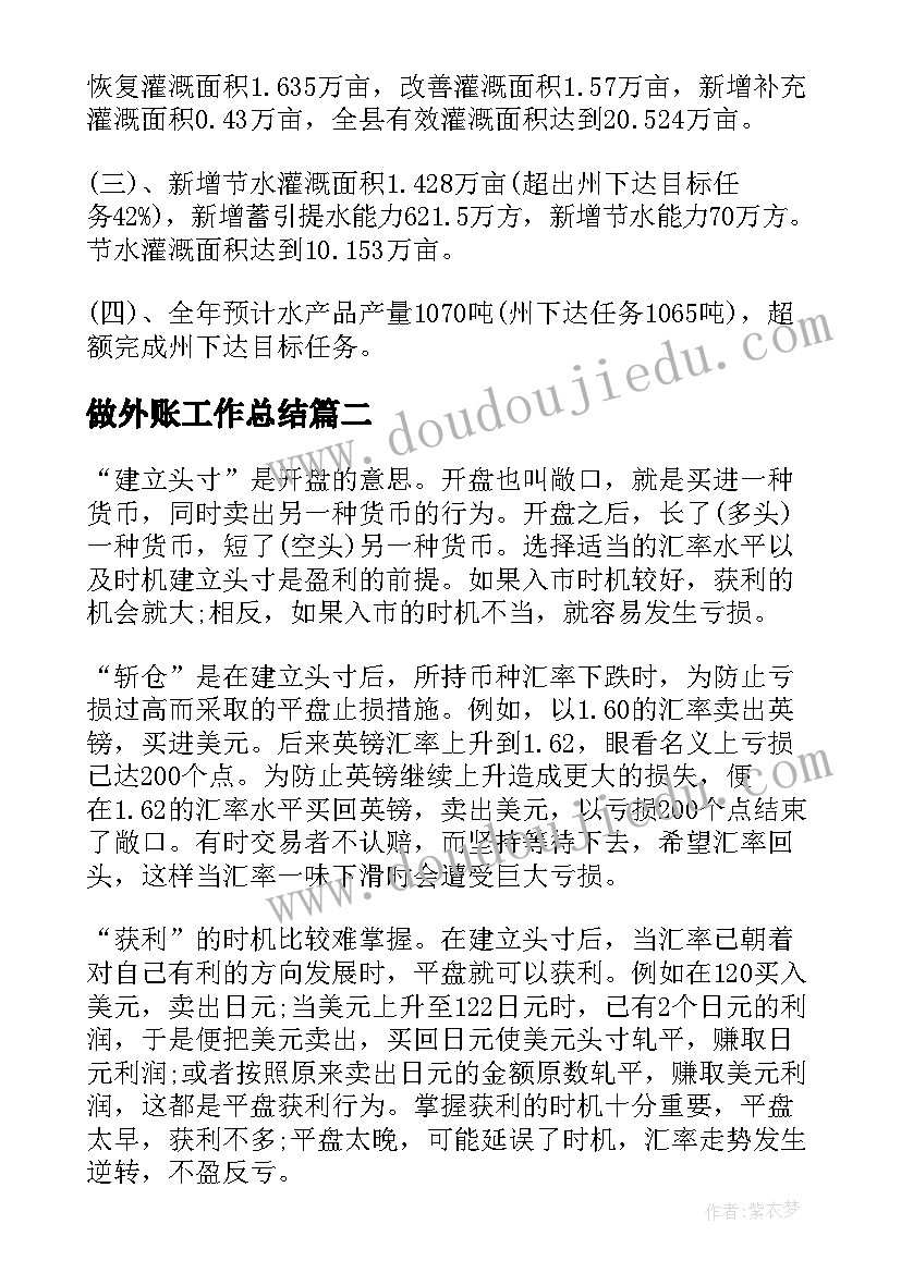 2023年做外账工作总结(模板7篇)