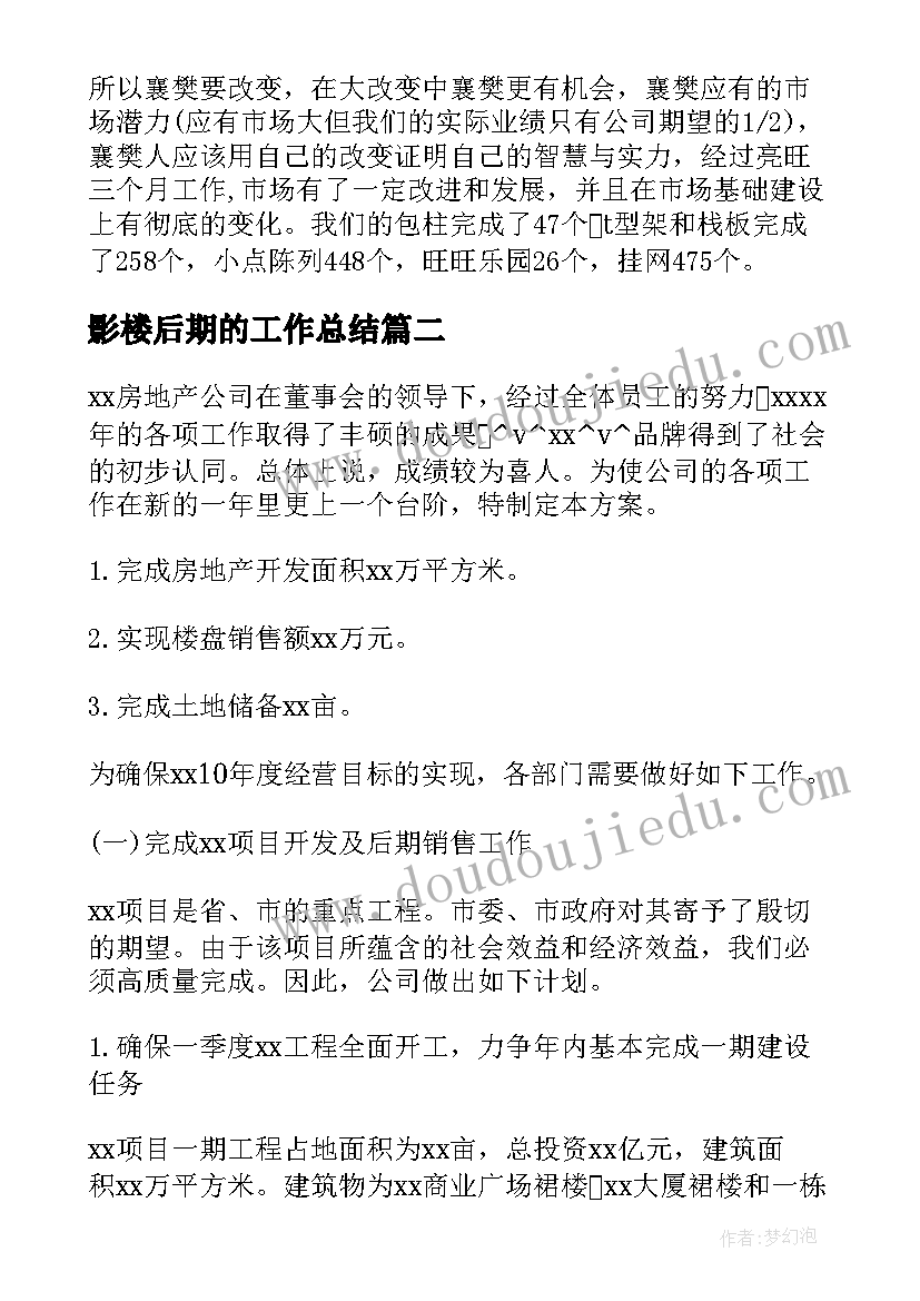 2023年影楼后期的工作总结(汇总6篇)