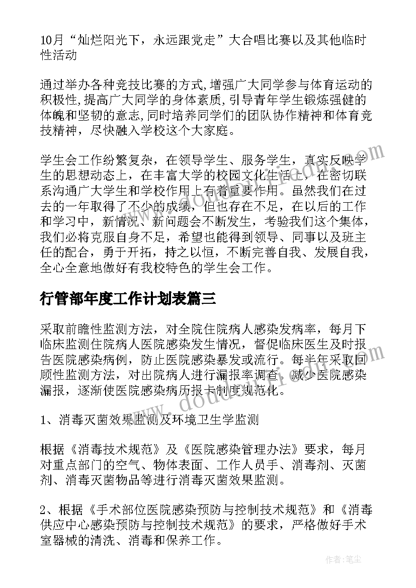 行管部年度工作计划表(优质6篇)