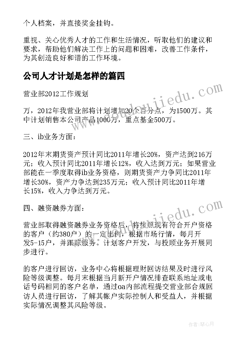 公司人才计划是怎样的(汇总5篇)