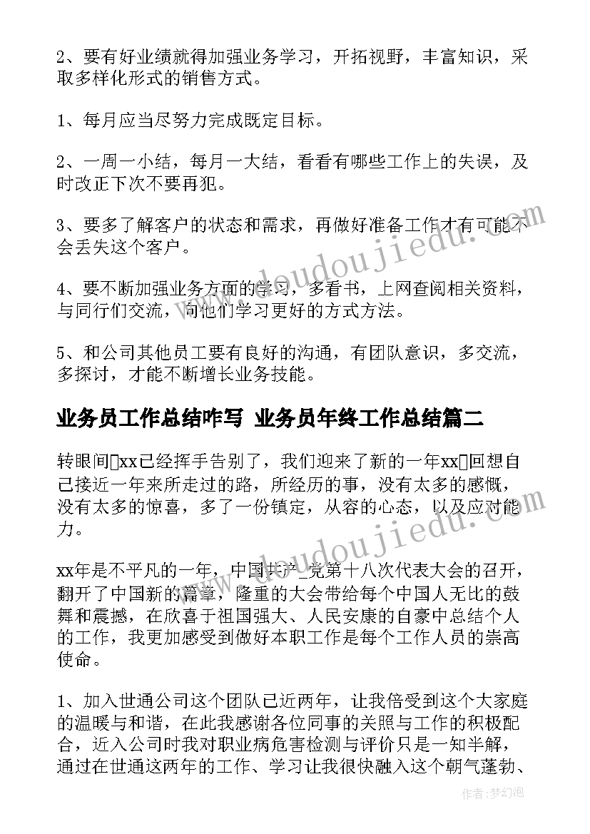 最新业务员工作总结咋写 业务员年终工作总结(汇总7篇)