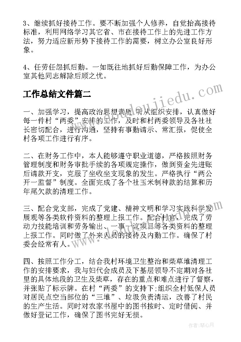 2023年工作总结文件(通用9篇)