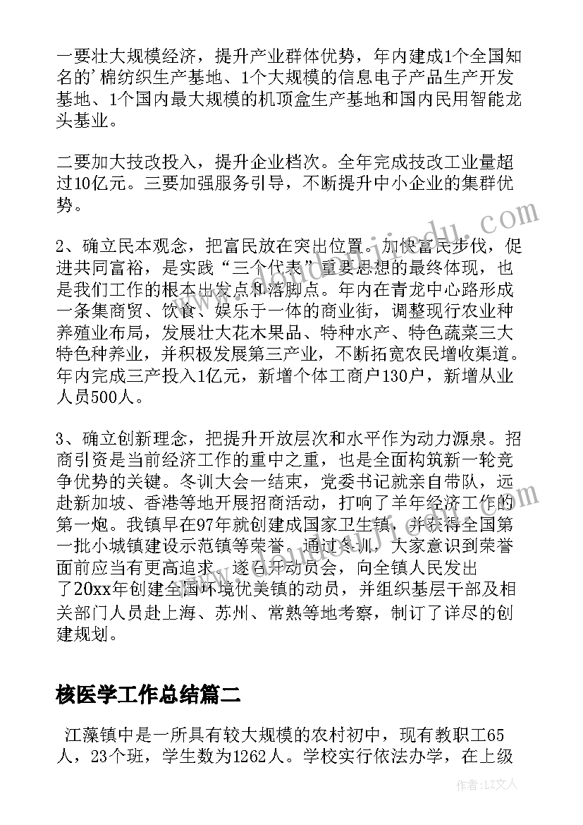 最新核医学工作总结(实用8篇)