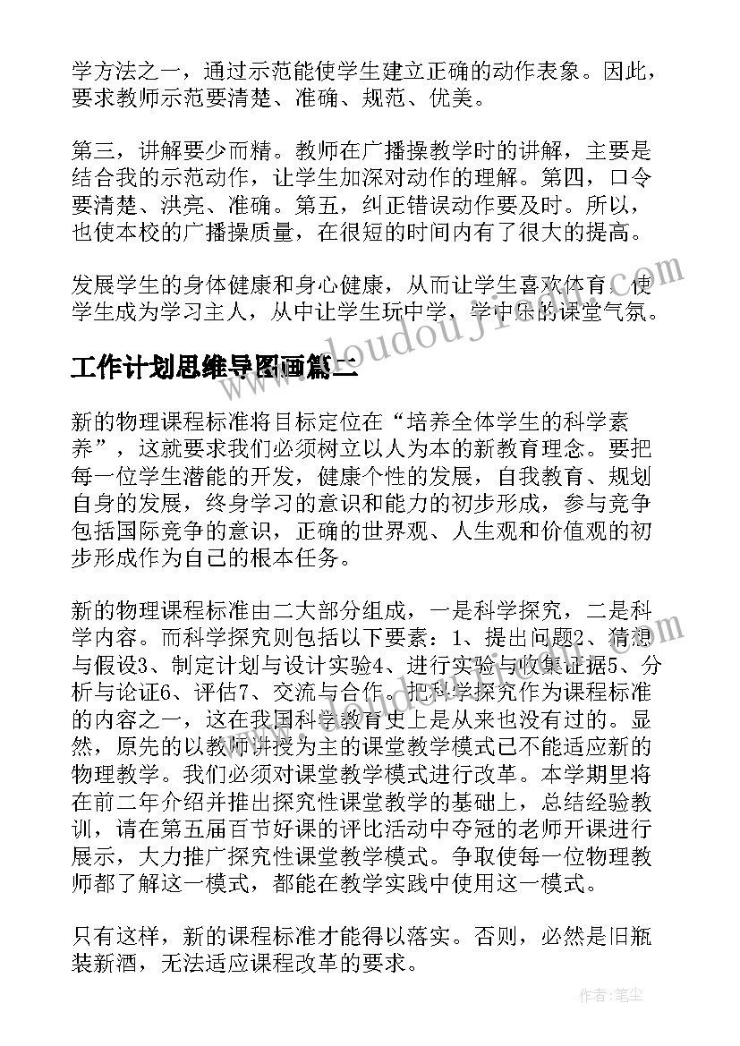 最新工作计划思维导图画(通用7篇)