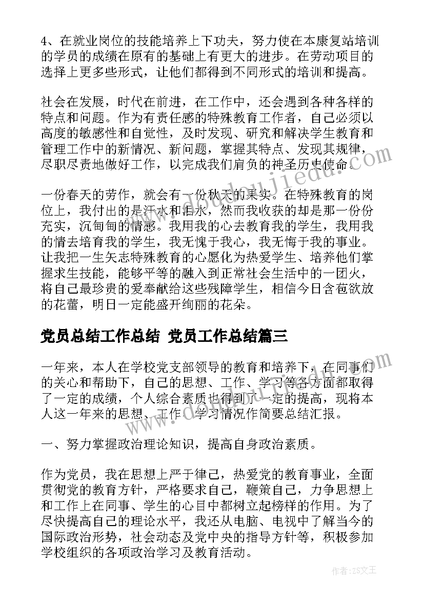 2023年党员总结工作总结 党员工作总结(大全9篇)