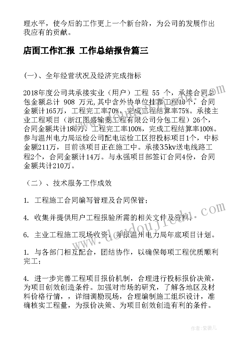 2023年店面工作汇报 工作总结报告(精选10篇)