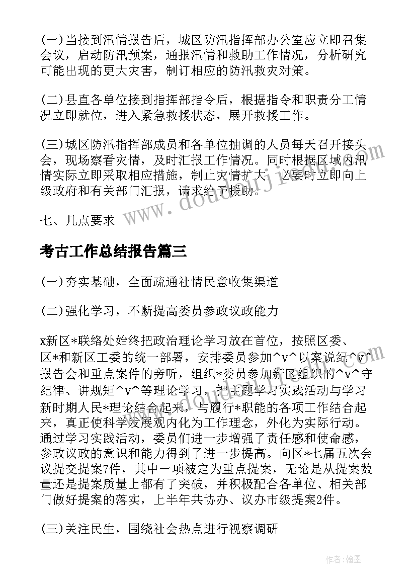 2023年考古工作总结报告(实用5篇)