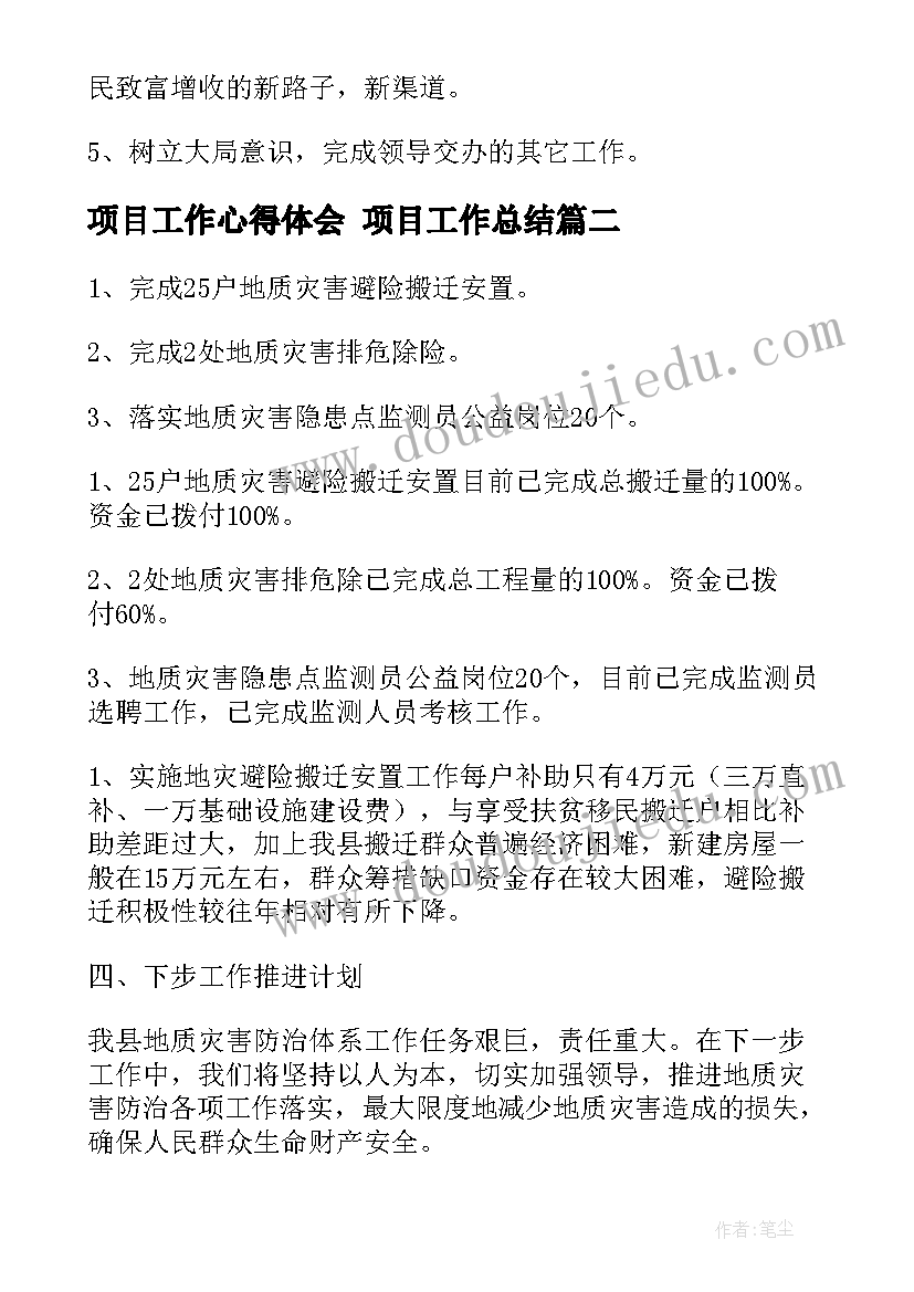 项目工作心得体会 项目工作总结(通用7篇)