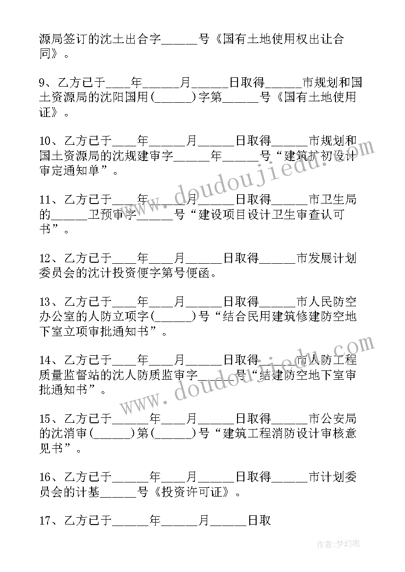 2023年地产运营 房地产合同(优秀8篇)