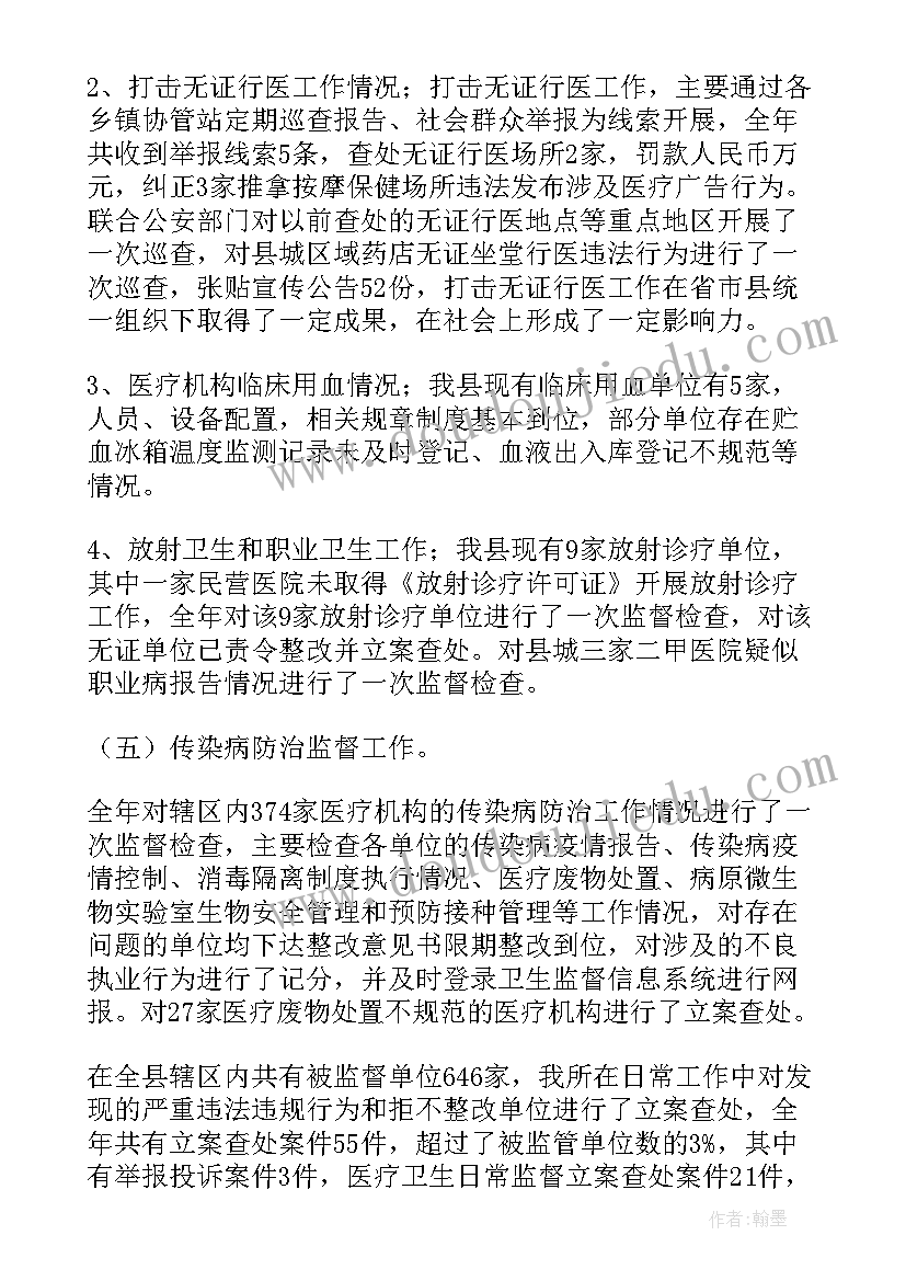 2023年第一季度卫生监督工作总结报告 卫生监督工作总结(通用6篇)