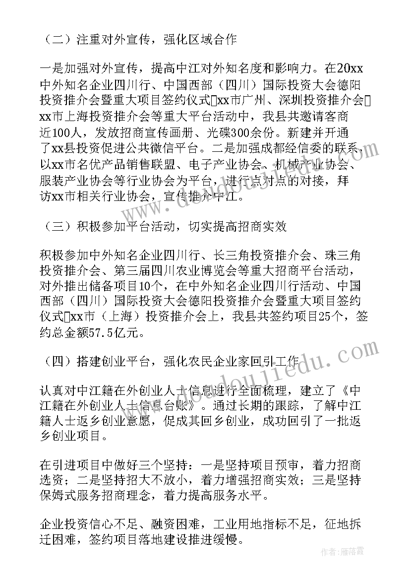 2023年化工投资工作总结 投资促进局工作总结(精选6篇)