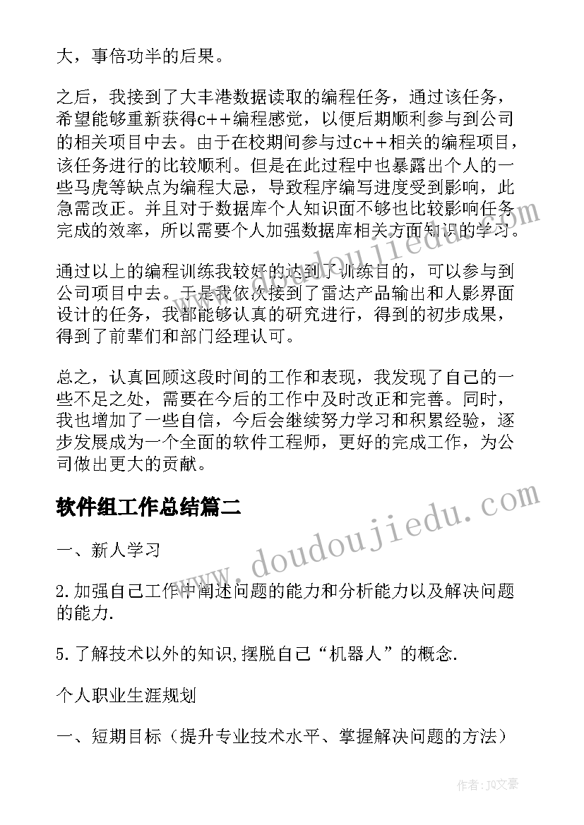 2023年软件组工作总结(通用6篇)