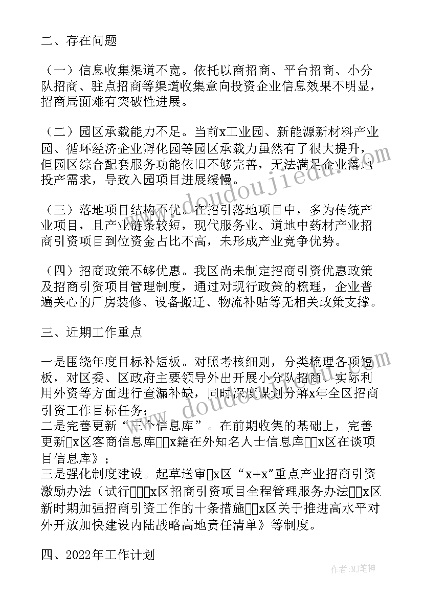 2023年投资促进局局长级别 投资促进局工作总结(模板5篇)