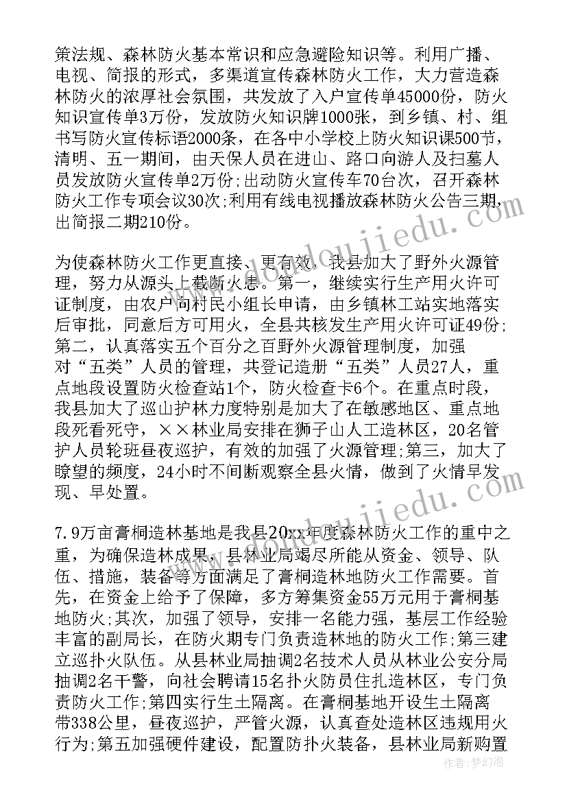 2023年森林防火工作个人总结 森林防火工作总结(通用6篇)