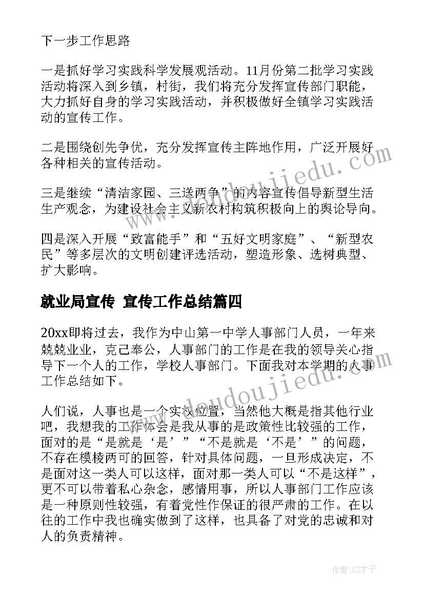 就业局宣传 宣传工作总结(优质10篇)