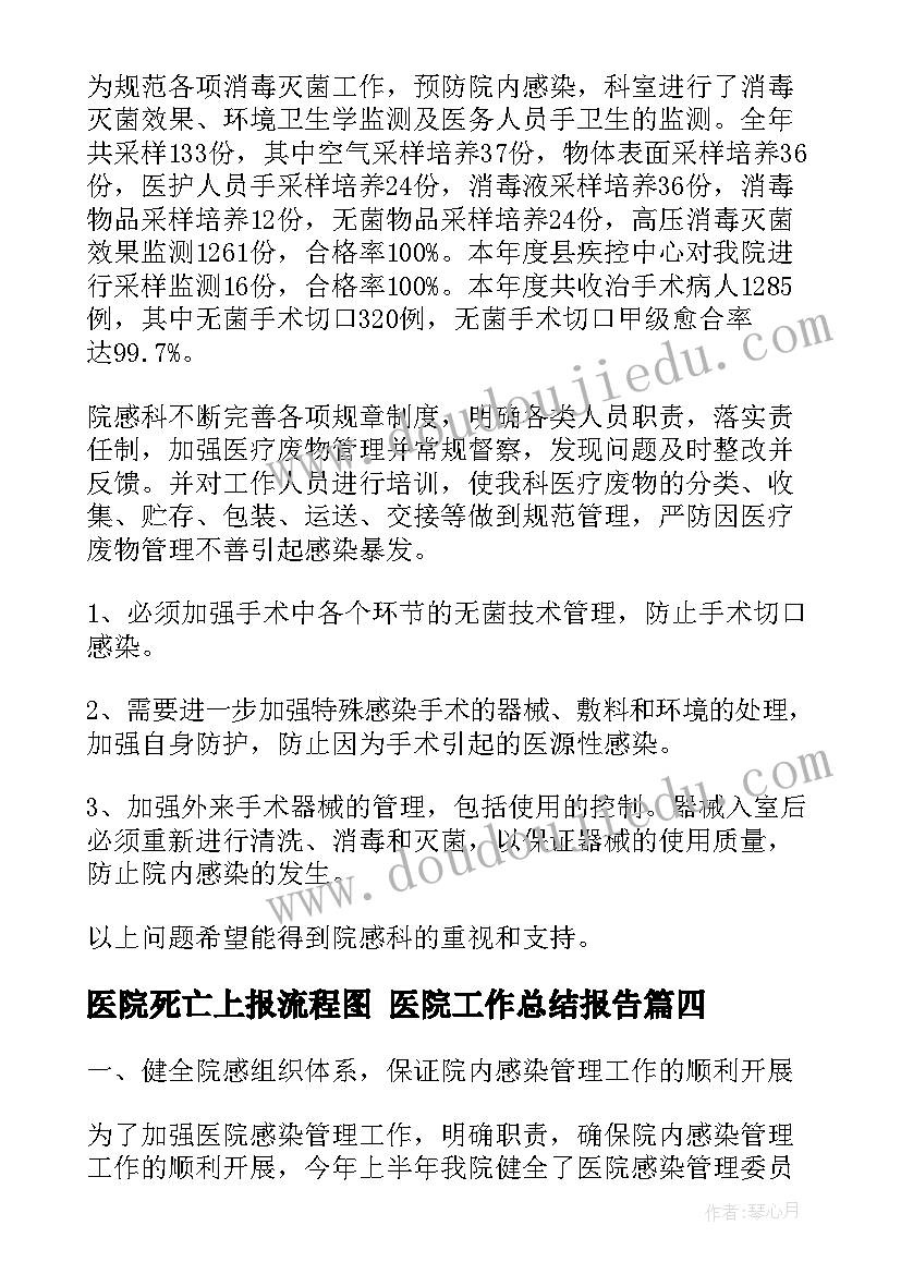 2023年医院死亡上报流程图 医院工作总结报告(优秀9篇)