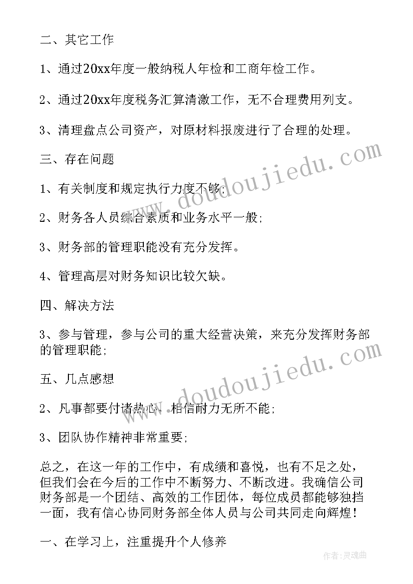 服装公司财务个人工作总结(实用5篇)