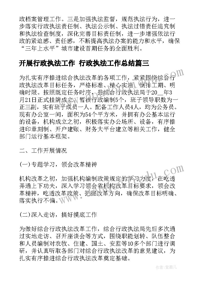 最新开展行政执法工作 行政执法工作总结(大全8篇)