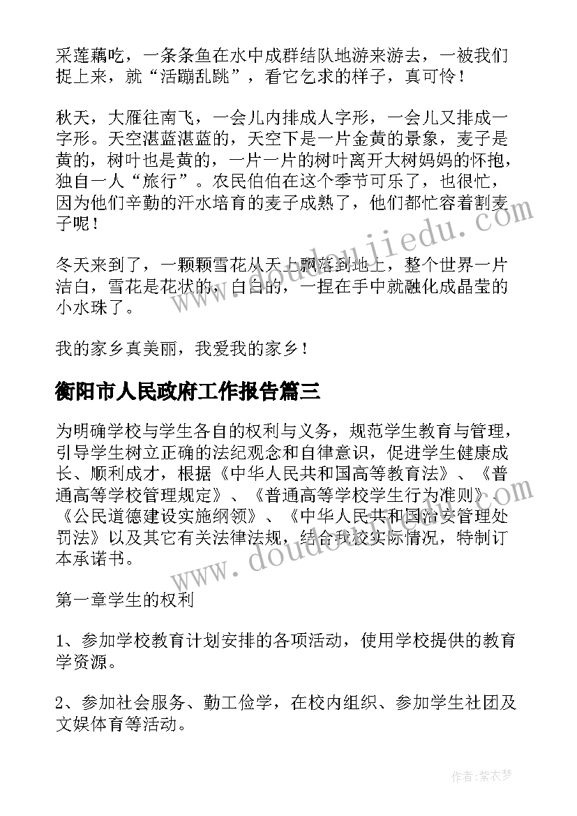 2023年衡阳市人民政府工作报告(大全8篇)