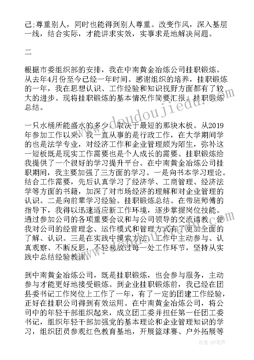 2023年党建工作活动总结 挂职锻炼工作总结(模板7篇)