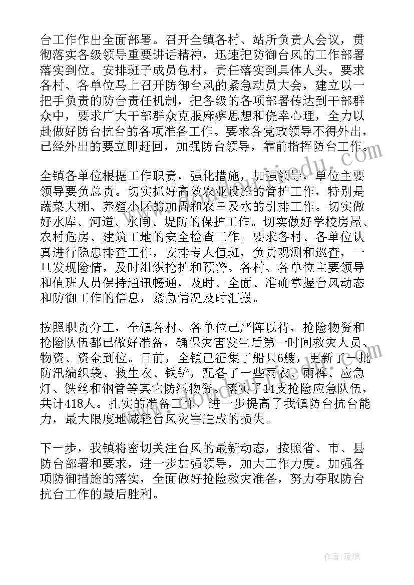 2023年台风过后的工作总结 预防台风暴雨应急处置方案(优质8篇)