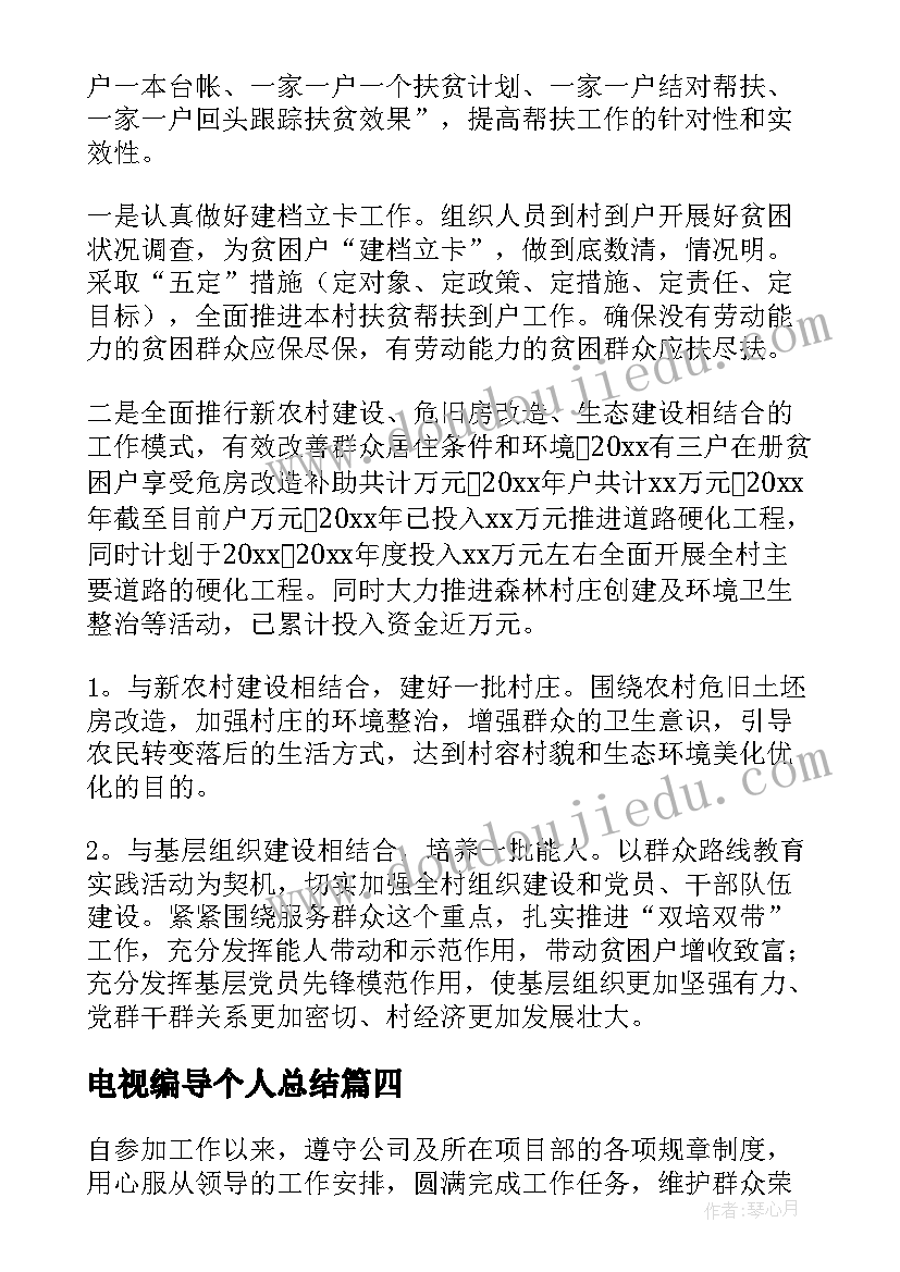 最新电视编导个人总结(实用10篇)