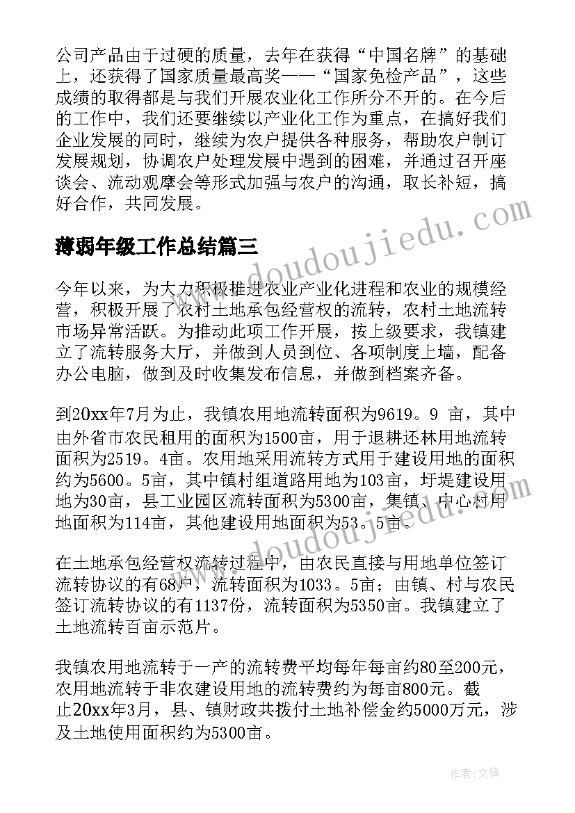 2023年薄弱年级工作总结(优秀7篇)