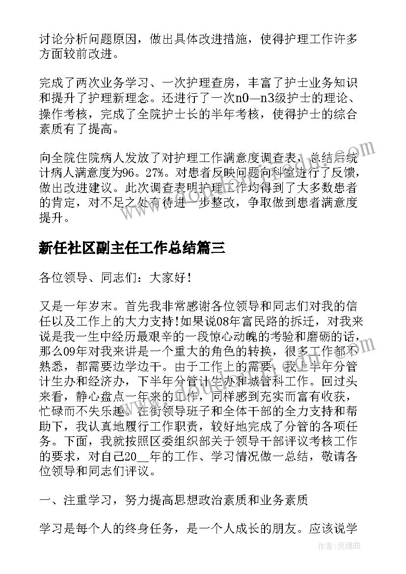 新任社区副主任工作总结(精选5篇)