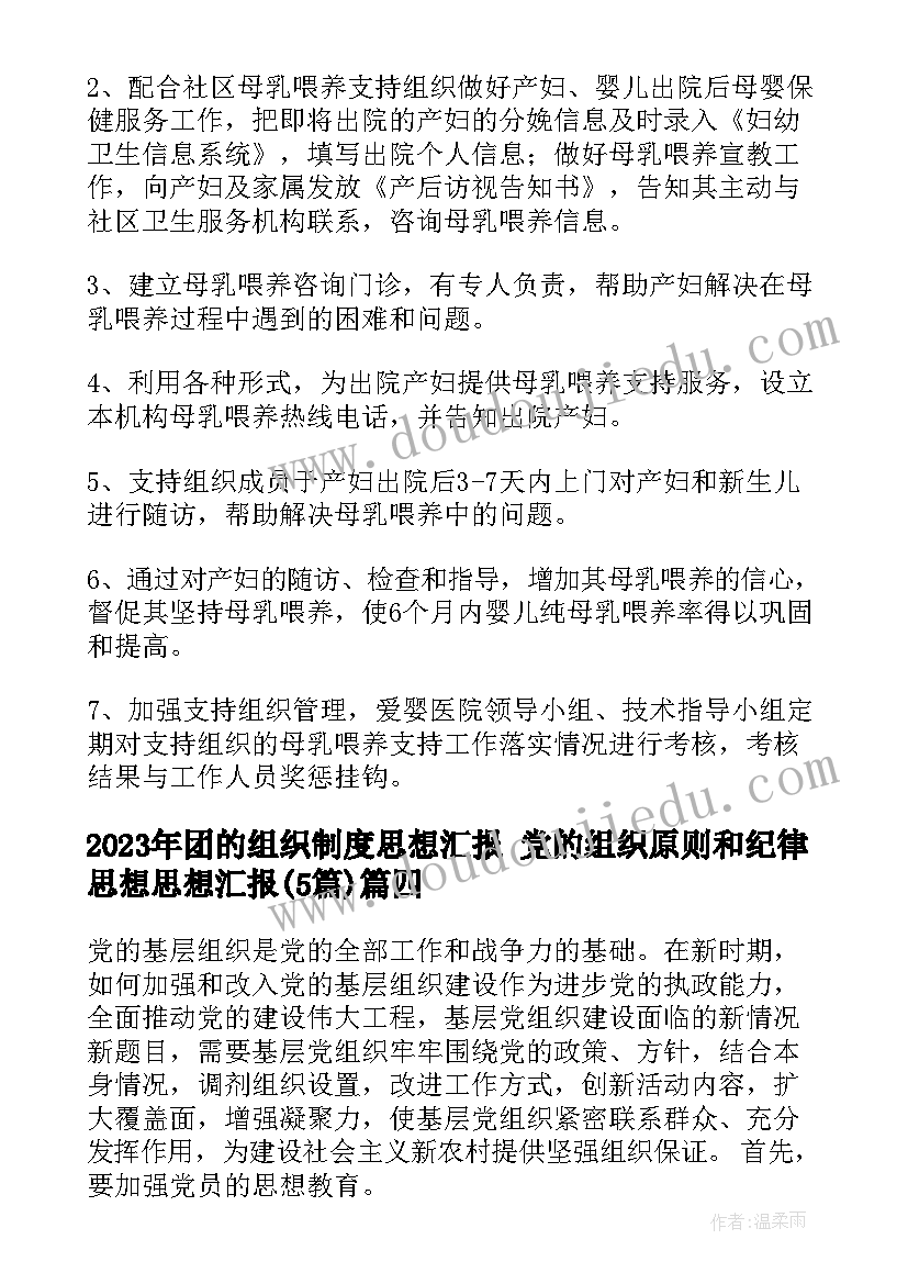 2023年团的组织制度思想汇报 党的组织原则和纪律思想思想汇报(实用5篇)