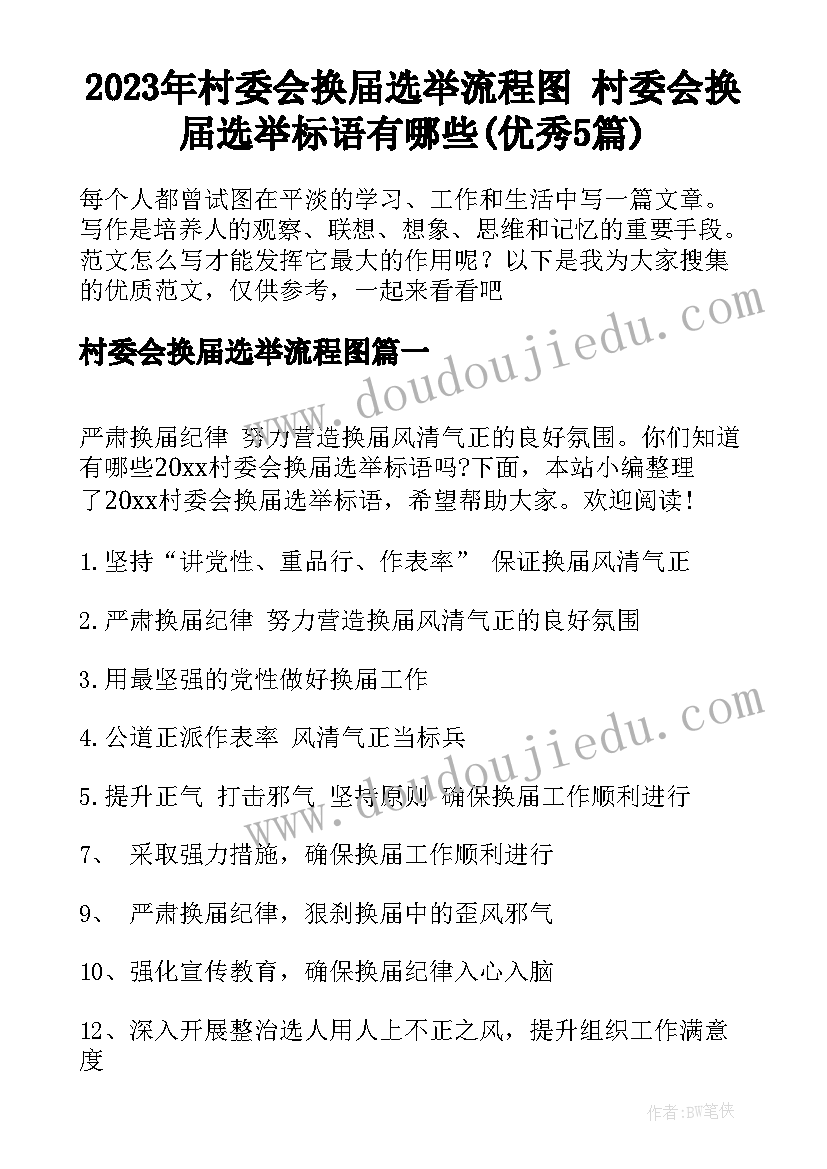 2023年村委会换届选举流程图 村委会换届选举标语有哪些(优秀5篇)