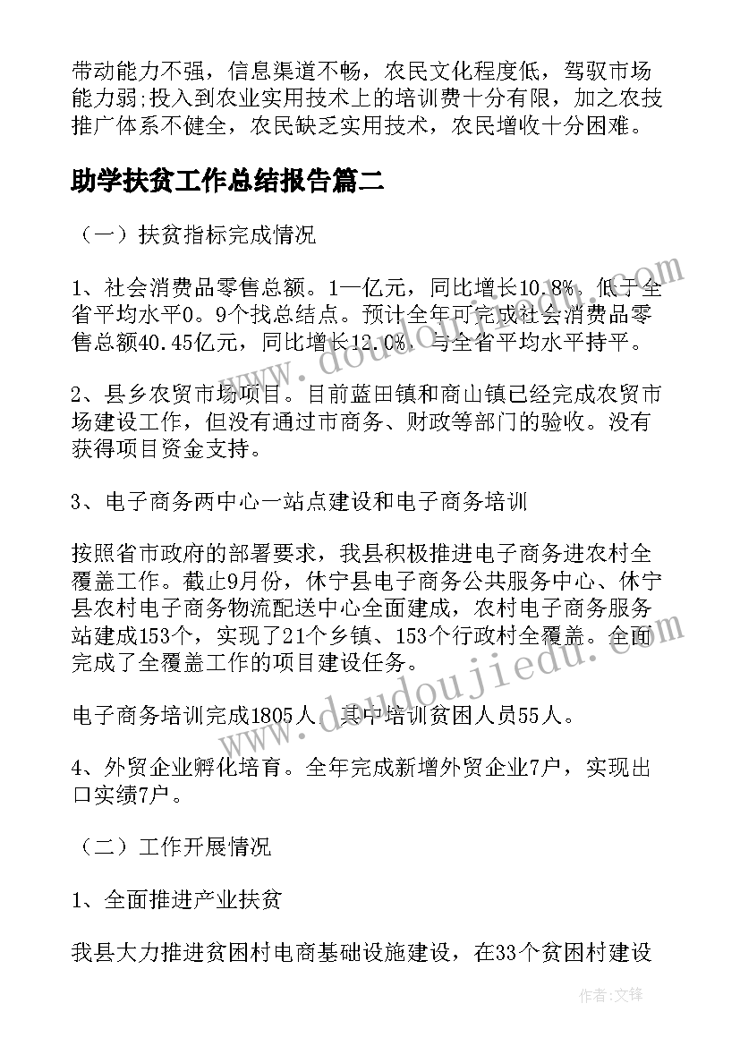 最新助学扶贫工作总结报告(优秀5篇)