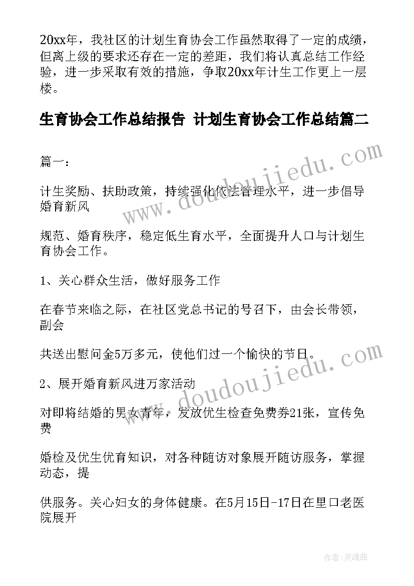 2023年生育协会工作总结报告 计划生育协会工作总结(模板8篇)