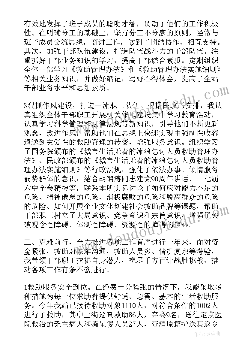 最新救助站副站长工作总结(模板8篇)