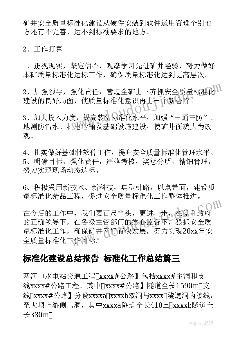 最新标准化建设总结报告 标准化工作总结(实用8篇)