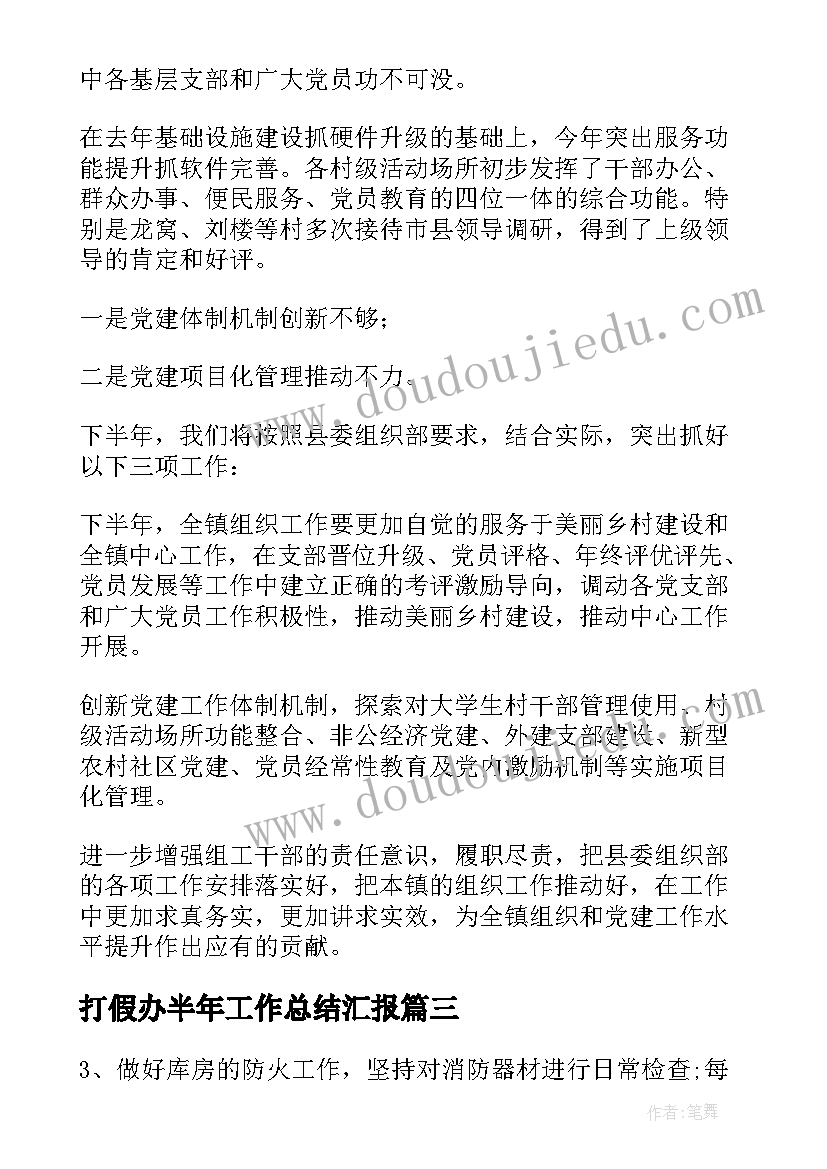 2023年打假办半年工作总结汇报(精选10篇)