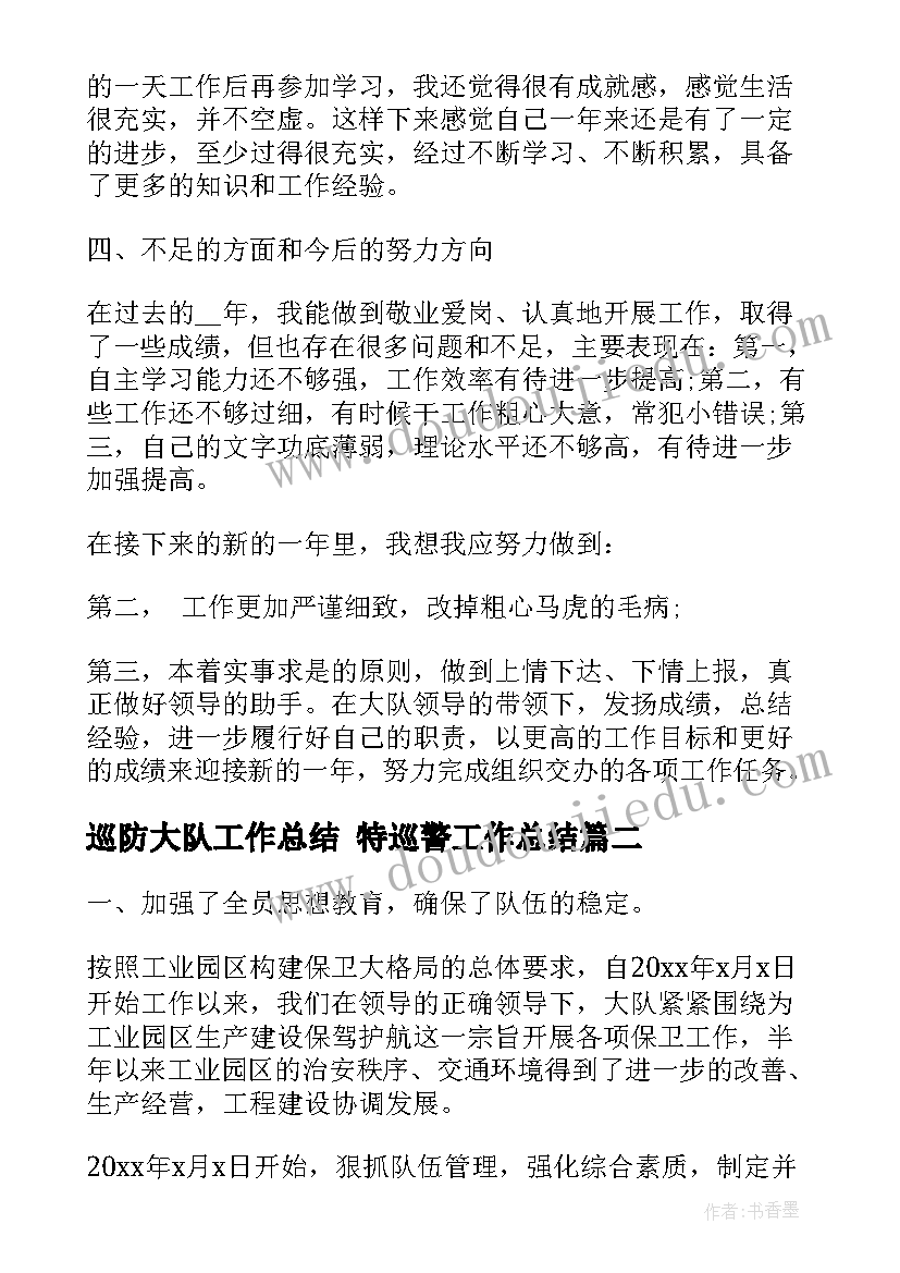 2023年巡防大队工作总结 特巡警工作总结(模板9篇)