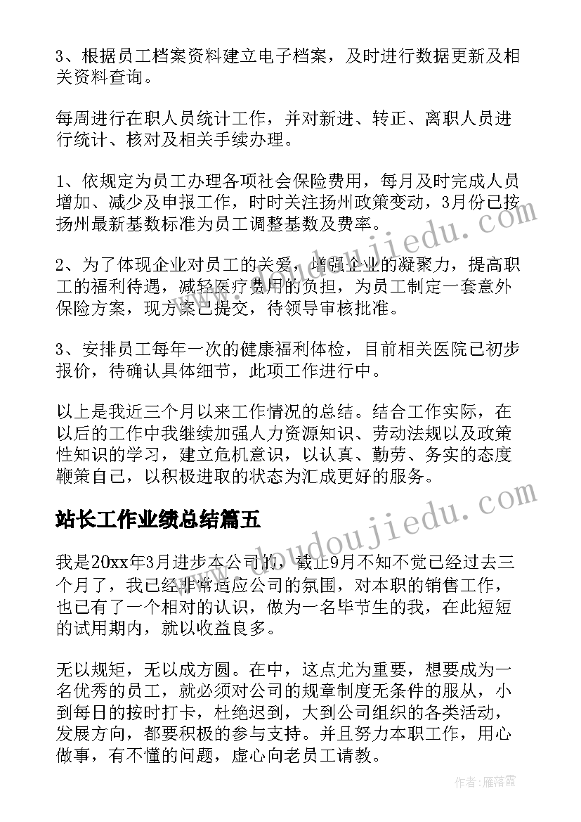 最新站长工作业绩总结(优质7篇)