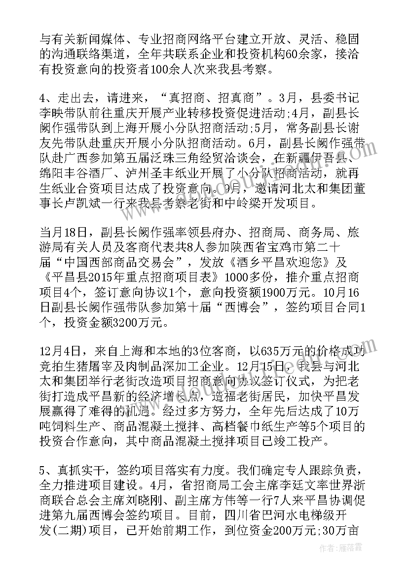 招生引资工作总结(精选8篇)