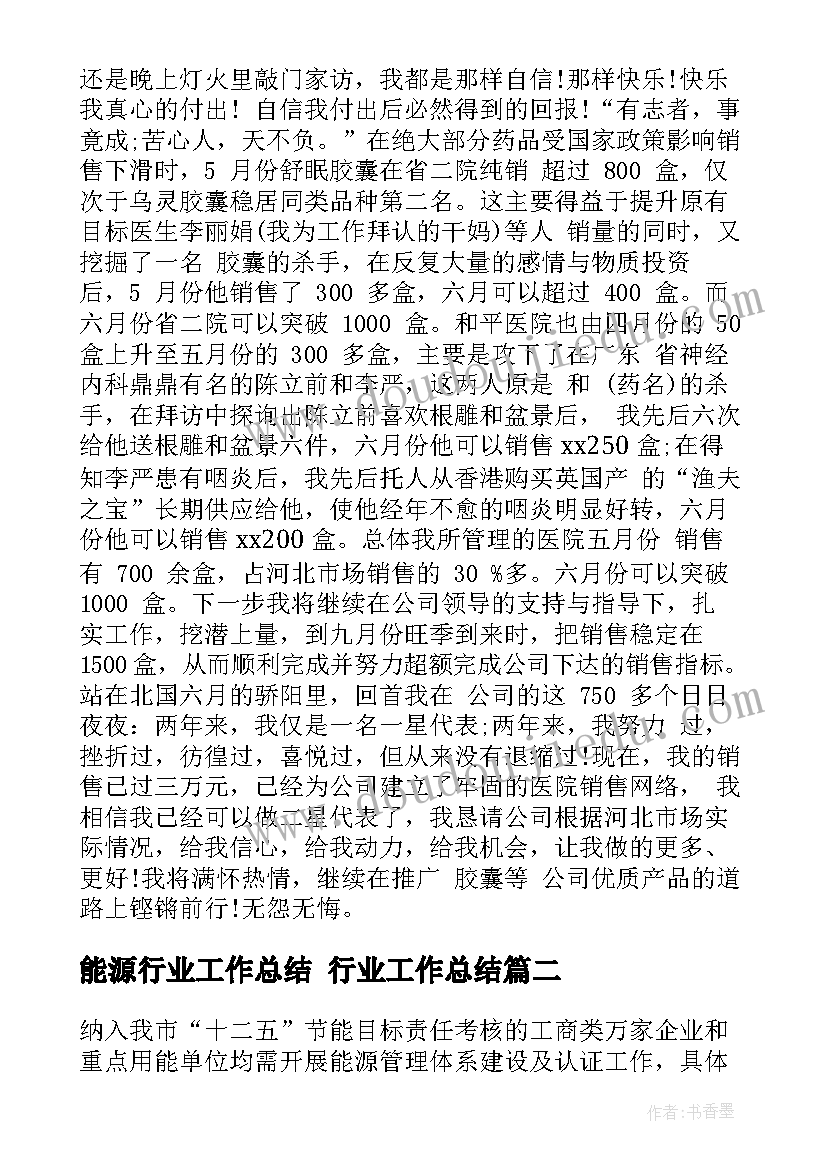 2023年能源行业工作总结 行业工作总结(精选5篇)