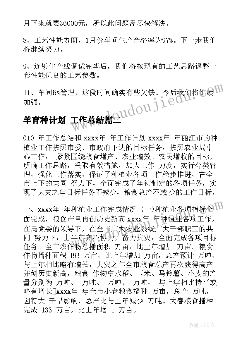 2023年羊育种计划 工作总结(精选6篇)