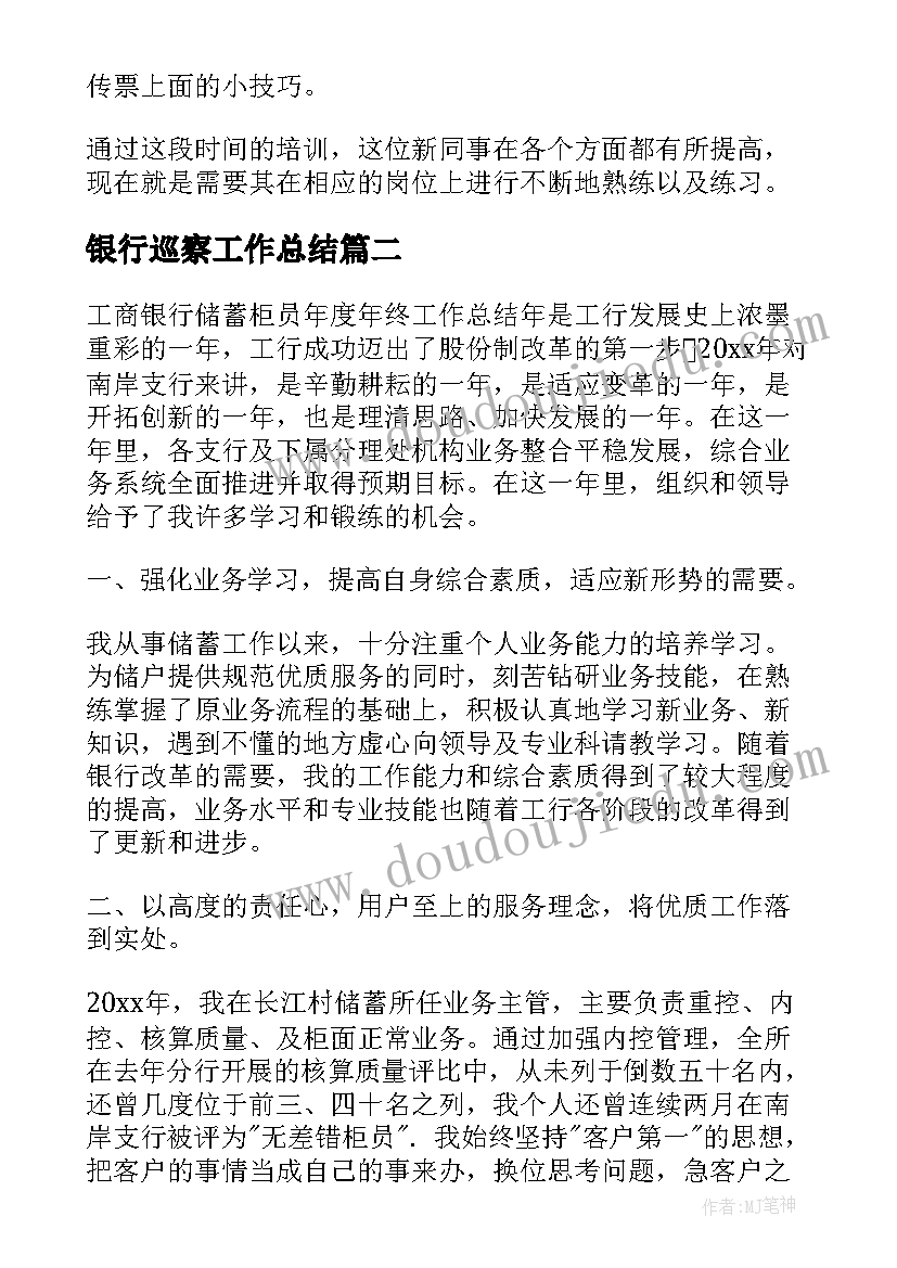 2023年银行巡察工作总结(精选10篇)