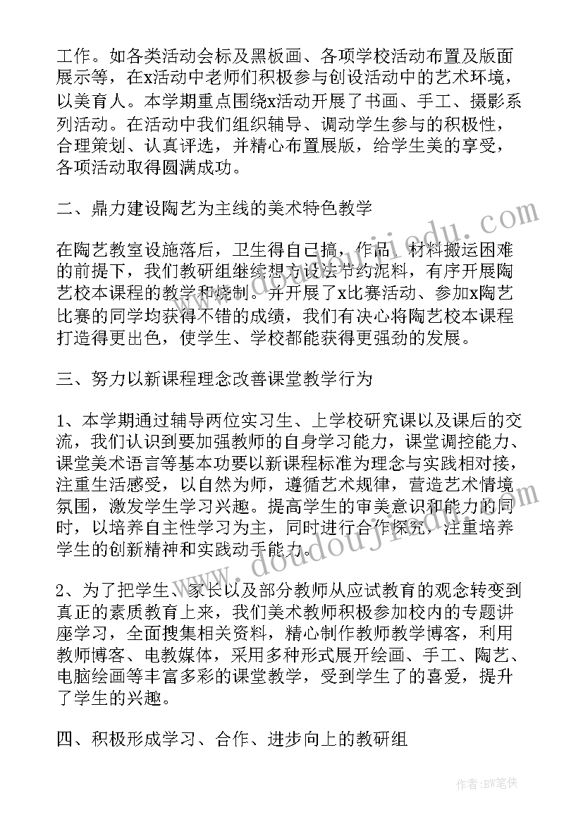 2023年美术工作总结心得体会(优质8篇)