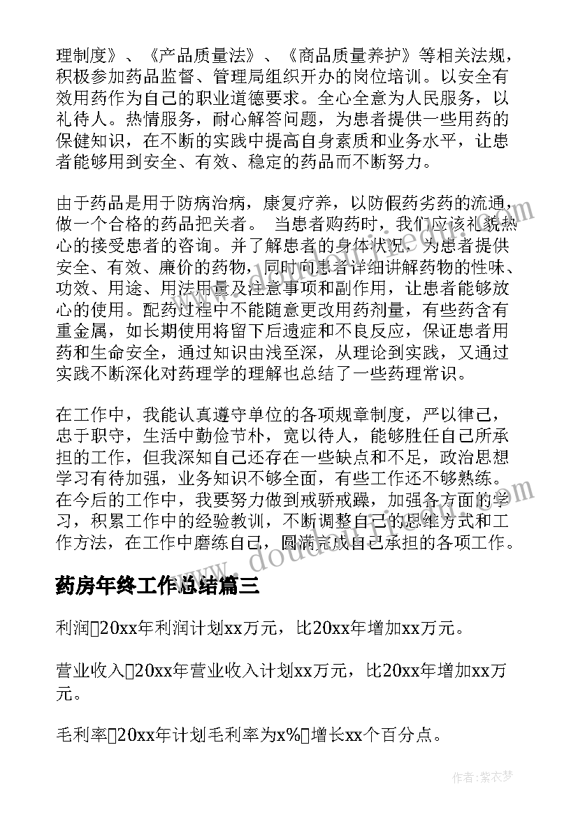 最新药房年终工作总结(实用9篇)