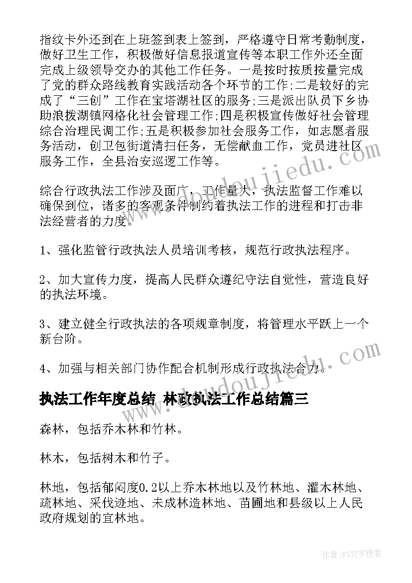 2023年执法工作年度总结 林政执法工作总结(精选10篇)