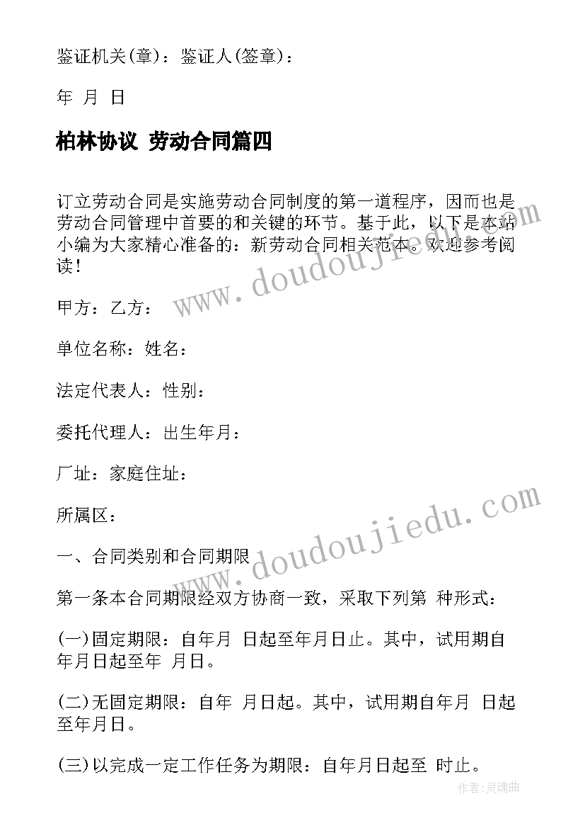 2023年柏林协议 劳动合同(汇总9篇)