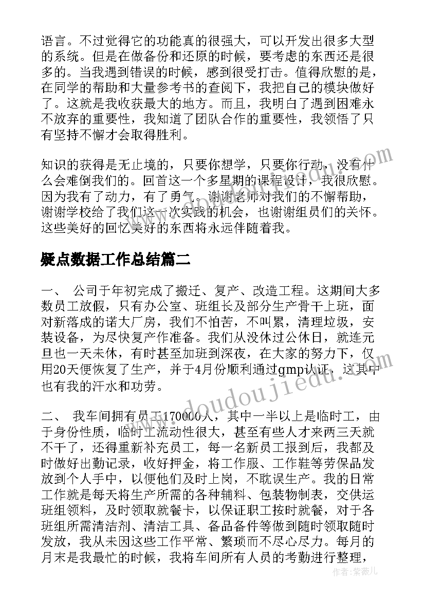 2023年疑点数据工作总结(实用5篇)