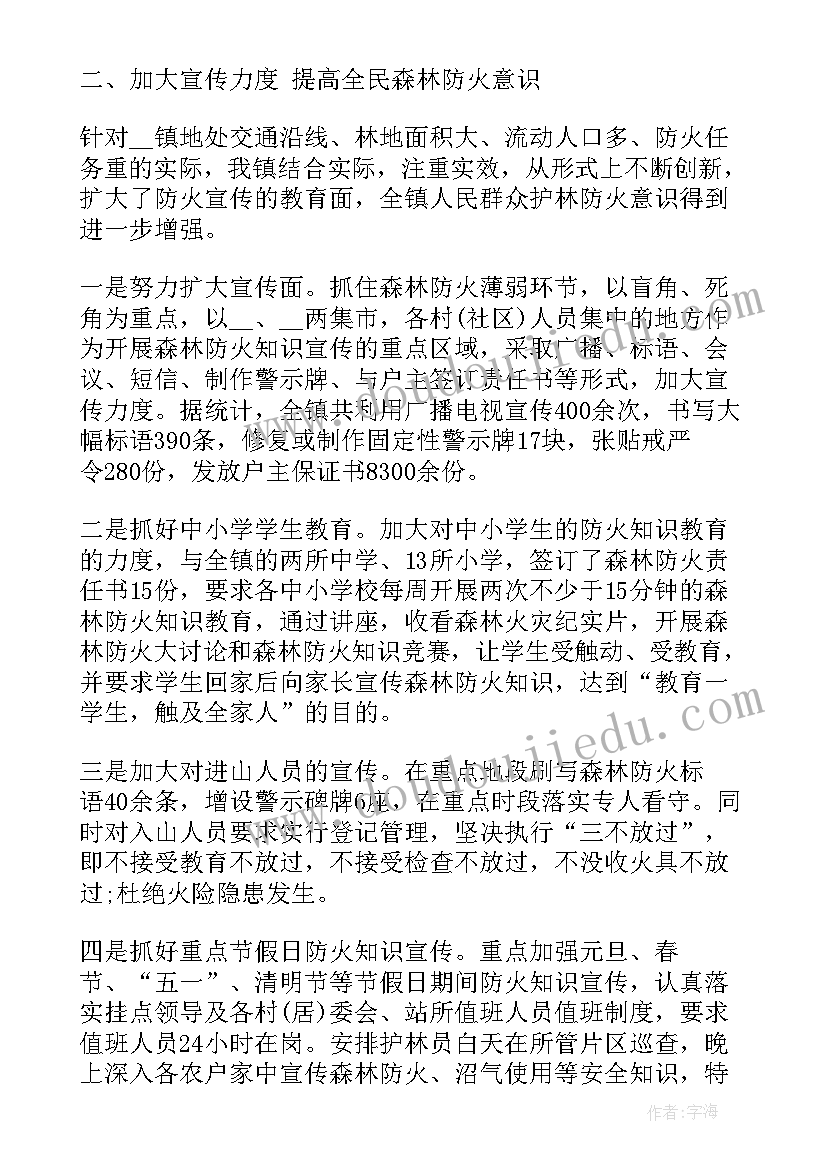 最新森林调查的任务 森林防火工作总结(汇总8篇)